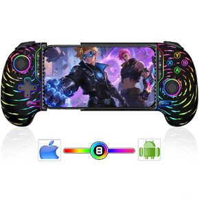 Mobile Game Controller for iPhone/Android with Hall Joystick, Wireless Phone Controller with Phone Case Support, Compatible with Xbox Game Pass, Steam Link, Call of Duty, Minecraft, Roblox