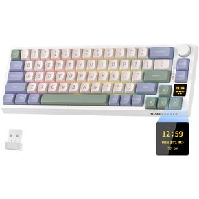 LTC Nimbleback NB682 PRO 65% Wireless Mechanical Keyboard w/Display Screen & Knob, 2.4G/ BT/USB-C Wired RGB 68 Keys Gaming Keyboard, 5-Layer Dampener, Hot Swap PCB, Software Support, Linear Switch