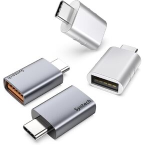 Syntech USB C to USB Adapter (2 Pack) & USB C to USB 3.2 Adapter (2 Pack) 10Gbps USB 3.2 Gen 2 Fit Side by Side