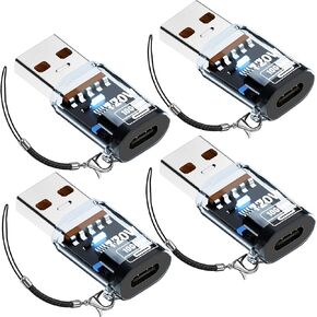 4Pack USB Adapter,USB C Female to USB 3.2 Revolution Adapter,Type C to USB A Converter,Support 10Gbps Charging and Data Transfer,Compatible with MacBook,Samsung (Transparent) in Saudi Arabia