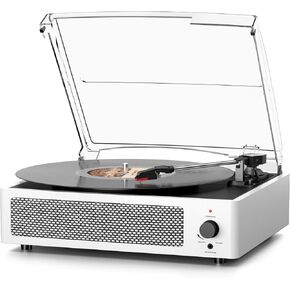 Record Player Wireless Bluetooth Turntable with Speakers for Vinyl Records Belt-Driven Vintage Turntable Support 3-Speed, Headphone, RCA Line, AUX-in for LP Players Home Decoration Blue