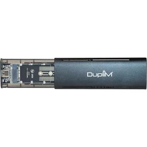 DupliM M.2 NVMe SATA SSD Enclosure Case USB 3.2 Gen2 (20Gbps) External NVMe to USB M-Key d/B+M Key