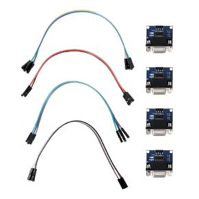 SING F LTD 4pcs 3.3V-5V RS232 to TTL Serial Port Module Max3232 Root Module Female DB9 Connector for Radio Modification Mobile Phone Flashing Compatible with Xbox360 Flashing GPS Car Testing
