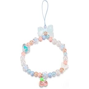 Cute Phone Charms Aesthetic Strap Pink Bowknot Butterfly Flower Heart Y2K Cell Phone Charms for Phone Bag Keychain Camera Backpack Wallet Handbag Keyring Pendants Decor Accessories pink