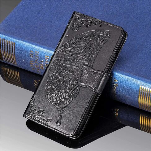 for OnePlus 13R 5G Case 3D Butterfly Embossed Flowers Wallet Card Holder Lanyard Neck Crossbody Detachable Strap Flip Slim Cover Soft PU Leather Clasp Black in Saudi Arabia