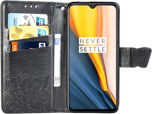 for OnePlus 13R 5G Case 3D Butterfly Embossed Flowers Wallet Card Holder Lanyard Neck Crossbody Detachable Strap Flip Slim Cover Soft PU Leather Clasp Black in Saudi Arabia