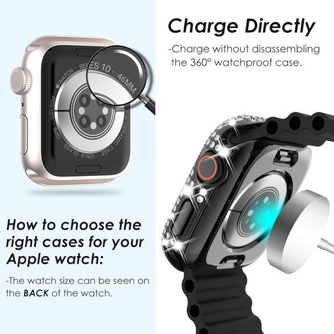 kades 2 في 1 حالة مقاومة للماء لـ Apple Watch Ultra2 49mm ، 360 حالة حماية من الكمبيوتر الواقي من الأمام والخلف مع واقي الشاشة الزجاجية المقسى ، [الماس الكامل] لحالات الساعة للنساء ، 49 ملم/وردي in Kuwait