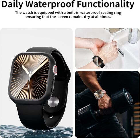 2 حزمة حزمة PCAT ISWATCH مع واقي شاشة التصميم بلا حدود ، مثالي لسلسلة Apple Watch Series 10 46 مم ، كل - حول المصد الواقي وإطار الخدش (Rose Gold+شفاف ، 46 مم) in Kuwait