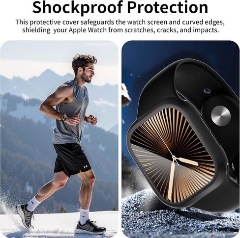2 حزمة حزمة PCAT ISWATCH مع واقي شاشة التصميم بلا حدود ، مثالي لسلسلة Apple Watch Series 10 46 مم ، كل - حول المصد الواقي وإطار الخدش (Rose Gold+شفاف ، 46 مم) in Kuwait