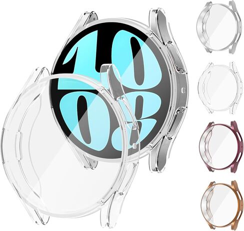 4 حزمة لـ Samsung Galaxy Watch 6 Bluetooth 40mm 44mm الشاشة واقي الشاشة ، Galaxy Watch 6 Cover Soft TPU مطلي بحالة واقية مقاومة للخدش 40 مم 44 ملم in Kuwait