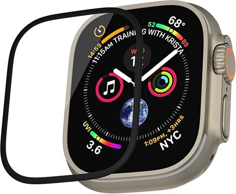 حماة شاشة Clear Clear 6D 3D 38 مم متوافقة مع Apple Watch 38 مم/40 مم/41 مم/42 مم/44 مم/45 مم/46 مم/49 مم متوافق مع S1/2/3 ، S4/5/6SE ، S7/8/9 ، S10 ، Ultra 1/2/3 جميع الطرز (41 مم/أسود ، S7/8/9) in Kuwait