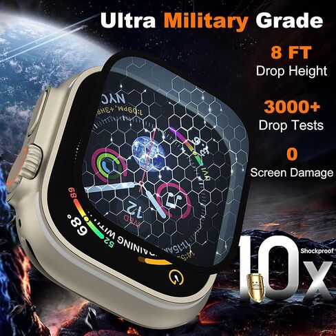حماة شاشة Clear Clear 6D 3D 38 مم متوافقة مع Apple Watch 38 مم/40 مم/41 مم/42 مم/44 مم/45 مم/46 مم/49 مم متوافق مع S1/2/3 ، S4/5/6SE ، S7/8/9 ، S10 ، Ultra 1/2/3 جميع الطرز (41 مم/أسود ، S7/8/9) in Kuwait
