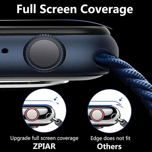 ZPIAR 2 Pack for Apple Watch Tempered Glass Screen Protector,[Keep Original][Touch Sensitive][Waterproof] HD Film for iwatch (Black, 41mm) in Saudi Arabia
