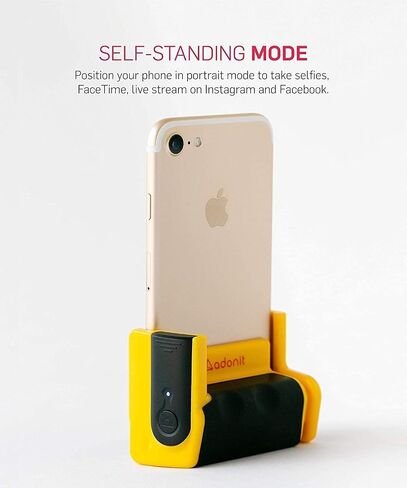Adonit Photogrip (Yellow) Stabilizer Hand Grip Phone Holder with Bluetooth Remote Shutter, Mini Tripod, Travel Bag, Mini Stylus Kits for iPhone, Android, Samsung, LG, Google Pixel, HTC, Smart Phone in Kuwait