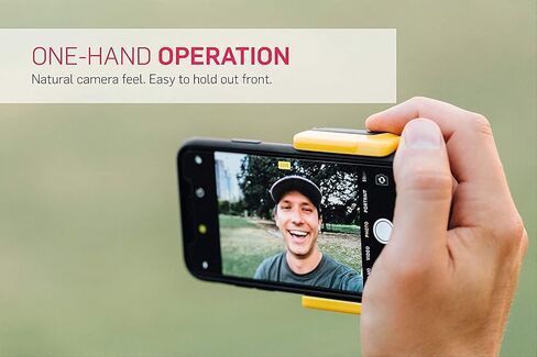 Adonit Photogrip (Yellow) Stabilizer Hand Grip Phone Holder with Bluetooth Remote Shutter, Mini Tripod, Travel Bag, Mini Stylus Kits for iPhone, Android, Samsung, LG, Google Pixel, HTC, Smart Phone in Kuwait