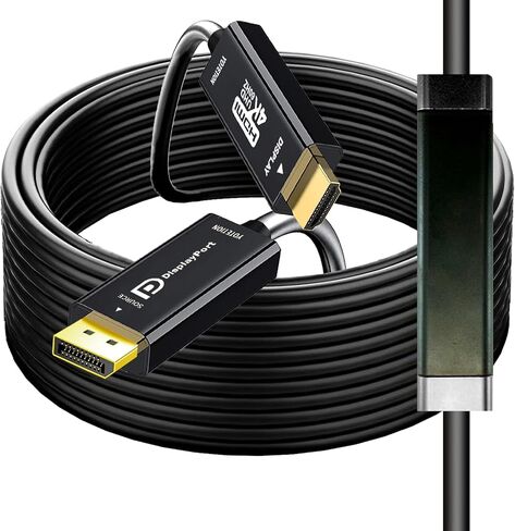 DisplayPort إلى HDMI 50ft كبل ، 4K DP إلى HDMI ذكر إلى كابل الفيديو العام ، 4K@60Hz أحادي الاتجاه ، [ABS] ، متوافق مع HDTVs ، الشاشات ، AMD ، NVIDIA ، LENOVO ، HP in Kuwait