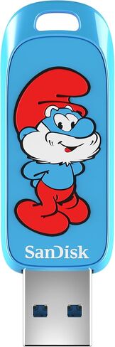 SanDisk 128GB Smurfs USB Flash Drive, Papa Smurf Edition - Up to 130MB/s, USB Type-A, for Gaming Consoles and Computers - SDCZIS-128G-G46 in Saudi Arabia