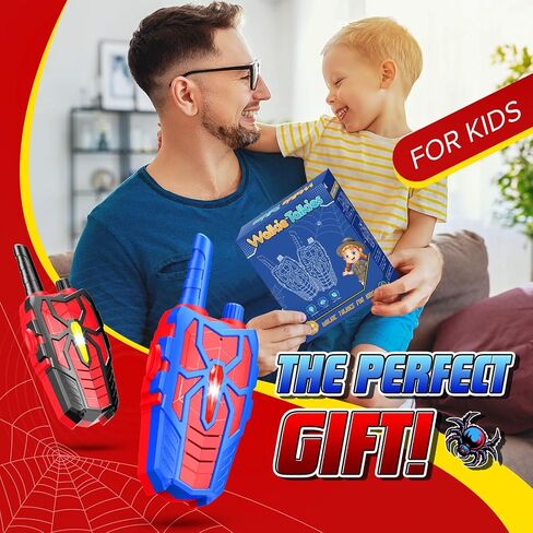 Spider Walkie Talkies Rechargeable Toys for Kids : Gifts for Boys Ages 3 4 5 6 7 8 9 10 Kids Walkie Talkies 2 Pack Outdoor Hiking Toy for 5-7 Year Old Boy Christmas Birthday Gift 2 Way Radio for Boys in Kuwait
