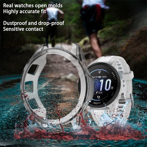 واقي شاشة Smartwatch متوافق مع Garmin Forerunner 165 و 165 موسيقى ، وغطاء وقائي زجاجي مقسى وحالة TPU إطار ناعم (حزمة 3+2) (Case+Protector Film) in Kuwait