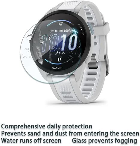 واقي شاشة Smartwatch متوافق مع Garmin Forerunner 165 و 165 موسيقى ، وغطاء وقائي زجاجي مقسى وحالة TPU إطار ناعم (حزمة 3+2) (Case+Protector Film) in Kuwait
