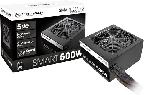 Thermaltake Versa H17 Black SPCC Micro ATX Mini Tower Gaming Computer Case CA-1J1-00S1NN-00 و Smart 500W 80+ PSU معتمد من White ، الطاقة المستمرة in Kuwait