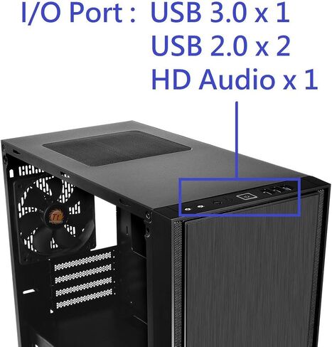 Thermaltake Versa H17 Black SPCC Micro ATX Mini Tower Gaming Computer Case CA-1J1-00S1NN-00 و Smart 500W 80+ PSU معتمد من White ، الطاقة المستمرة in Kuwait