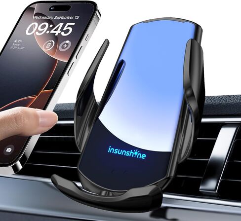 شاحن السيارات اللاسلكي ، MAX 15W MAX FAST AUTO AUTO CLAMPING ، MONSESS SESSESS MOUND MOUNT ، مناسب لـ iPhone 16 15 14 13 12 Pro Max XS X ، Samsung Galaxy S24 Ultra S23 S22 S21 S20 S20 Note20 (2-Black) in Kuwait