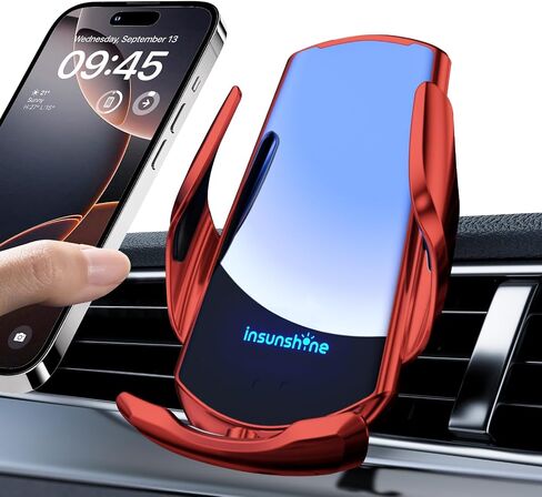 شاحن السيارات اللاسلكي ، MAX 15W MAX FAST AUTO AUTO CLAMPING ، MONSESS SESSESS MOUND MOUNT ، مناسب لـ iPhone 16 15 14 13 12 Pro Max XS X ، Samsung Galaxy S24 Ultra S23 S22 S21 S20 S20 Note20 (2-Black) in Kuwait