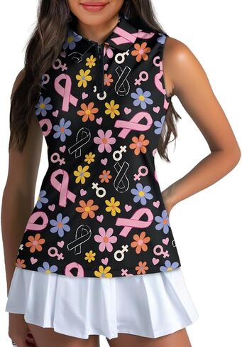 Women's Golf Shirts Sleeveless V Neck Tennis Tank Tops Racerback with Collar Quick Dry Athletic T Shirt XS-2XL in Saudi Arabia