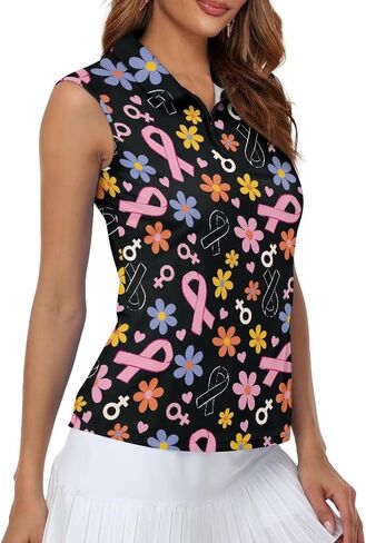 Women's Golf Shirts Sleeveless V Neck Tennis Tank Tops Racerback with Collar Quick Dry Athletic T Shirt XS-2XL in Saudi Arabia
