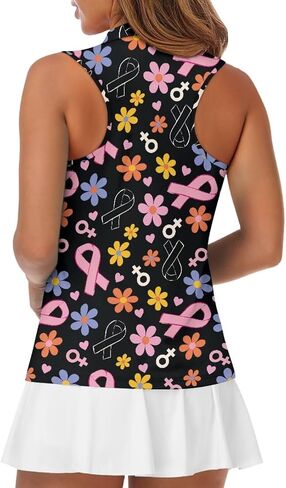 Women's Golf Shirts Sleeveless V Neck Tennis Tank Tops Racerback with Collar Quick Dry Athletic T Shirt XS-2XL in Saudi Arabia