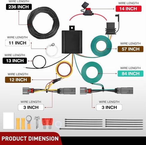 Nilight 4 Pin Trailer Wiring Harness Kit 56477 Vehicle Standard 4 Way Connector Custom for 2022 2023 2024 Ford Maverick Simple Fit Tow Hitch Harness in Saudi Arabia