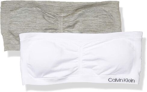 Calvin Klein Girl's Seamless Bandeau with Cookie 2 Pack, Crystal Pink/Almond, Small in Saudi Arabia