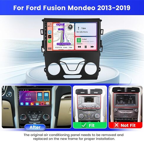 2+64g Android 13 Carplay Car Stereo Radio for Ford Fusion Mondeo 2013-2019 ، 9 '' HD Touch Screen متوافقة مع Android Auto ، وكاميرا AHD الاحتياطية ، ورابط المرآة ، GPS ، WiFi ، FM RDS in Kuwait
