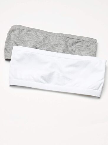 Calvin Klein Girl's Seamless Bandeau with Cookie 2 Pack, Crystal Pink/Almond, Small in Saudi Arabia
