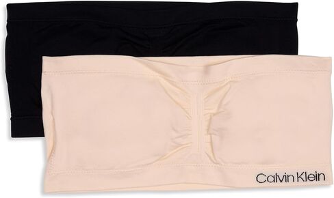Calvin Klein Girl's Seamless Bandeau with Cookie 2 Pack, Crystal Pink/Almond, Small in Saudi Arabia