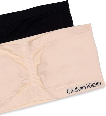 Calvin Klein Girl's Seamless Bandeau with Cookie 2 Pack, Crystal Pink/Almond, Small in Saudi Arabia