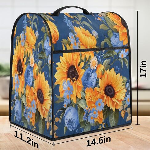 Sunflower Stand Mixer Cover Dust Cover for Stand Mixer with Pockets Waterproof Small Appliance Covers Foldable Kitchen Mixers Accessories for Home in Kuwait