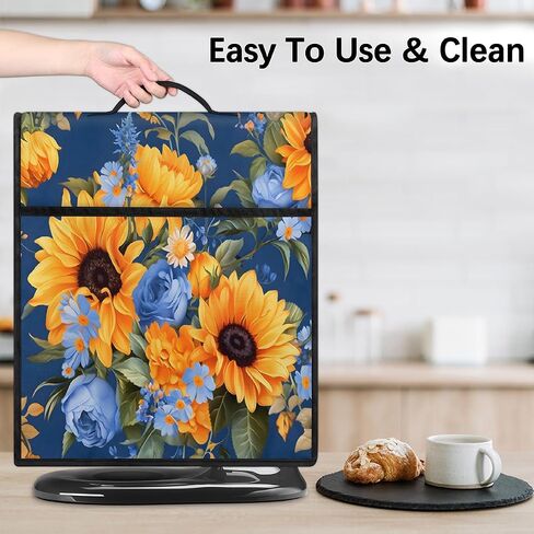 Sunflower Stand Mixer Cover Dust Cover for Stand Mixer with Pockets Waterproof Small Appliance Covers Foldable Kitchen Mixers Accessories for Home in Kuwait