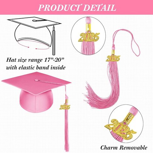 Zhanmai 2 Set 2024 Preschool and Kindergarten Graduation Gown Cap Tassel Set with 2024 Charm Printed Stole Sash for Kids in Saudi Arabia