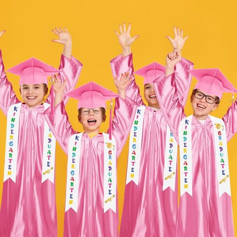Zhanmai 2 Set 2024 Preschool and Kindergarten Graduation Gown Cap Tassel Set with 2024 Charm Printed Stole Sash for Kids in Saudi Arabia