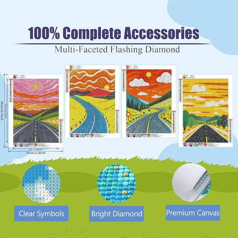 DOZEEZOP 4 Pack 5D Diamond Painting Kits for Adults, Landscape Diamond Art Kits for Beginners of All Ages, Round Full Drill Painting by Numbers Crafts Home Wall Decor 12 x 16 Inches Building in Saudi Arabia