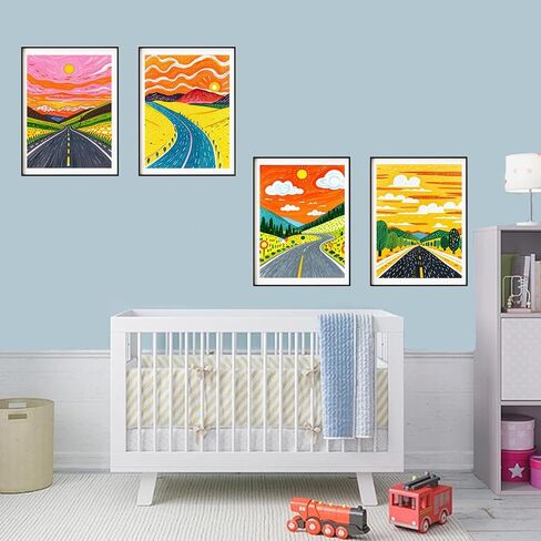 DOZEEZOP 4 Pack 5D Diamond Painting Kits for Adults, Landscape Diamond Art Kits for Beginners of All Ages, Round Full Drill Painting by Numbers Crafts Home Wall Decor 12 x 16 Inches Building in Saudi Arabia