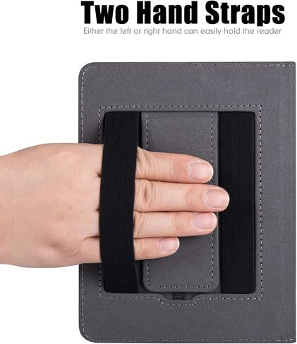 BOZHUORUI Stand Case for 6" Kobo Colour/Colour BW/Clara 2E e-Reader - Premium PU Leather Sleeve Cover with Two Hand Straps/Auto Sleep/Wake (Brown) in Saudi Arabia