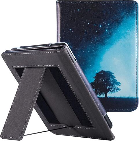 BOZHUORUI Stand Case for 6" Kobo Colour/Colour BW/Clara 2E e-Reader - Premium PU Leather Sleeve Cover with Two Hand Straps/Auto Sleep/Wake (Brown) in Saudi Arabia