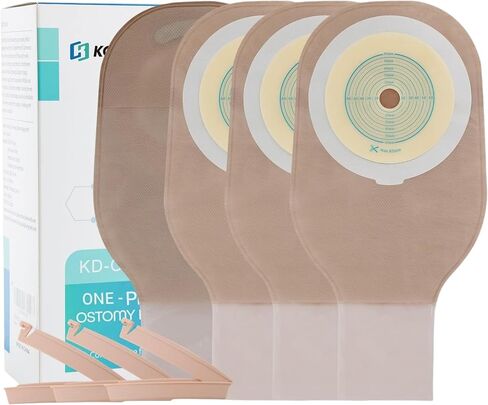 21PCS Ostomy Bags,Colostomy Supplies,Two Piece Drainable Ostomy Pouch for Ileostomy Stoma Care, Cut-to-Fit (15pcs Bags+6pcs Barrier) in Saudi Arabia
