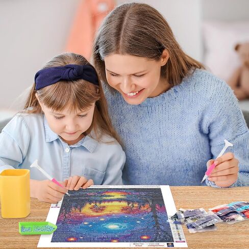 MOGTAA Starry Night Diamond Art Kits for Adults, Abstract Landscape Diamond Painting Kits for Beginners, DIY 5D Diamond Dots Kits Tree Painting Craft for Home Wall Art Decor 12x16 inch in Saudi Arabia