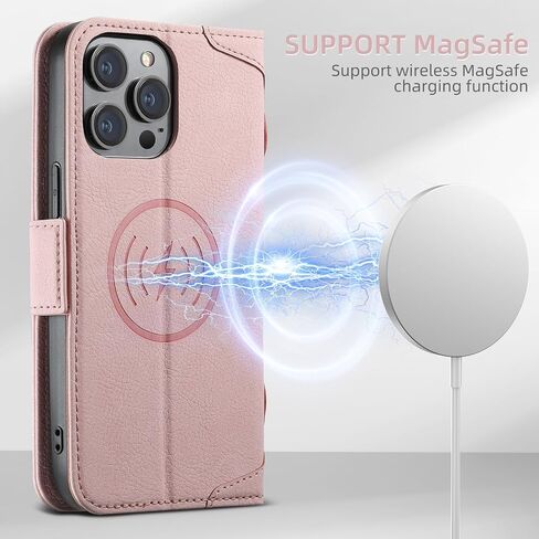 CASE SINIANL Wallet لـ iPhone 15 Pro Max مع حامل البطاقة للرجال ، متوافق مع Magsafe اللاسلكي الشحن الجلدي المغناطيسي محفظة غلاف الغلاف من iPhone 15 Pro Max Brown in Kuwait