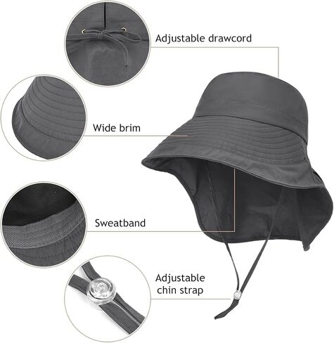 2 Pack Womens Outdoor Ponytail Sun Hat with Neck Flap,UPF 50 UV Protection Wide Brim Summer Fishing Hat for Beach Hiking in Saudi Arabia