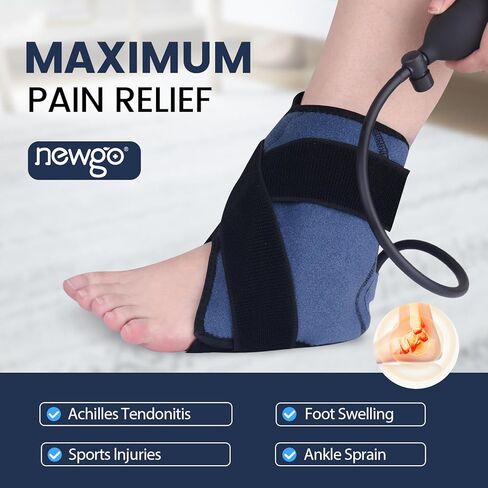NEWGO Ankle Ice Pack for Inuries Reusable Heel Ice Pack for Foot Pain Relief, Gel Cold Pack for Achilles Tendonitis, Plantar Fasciitis, Sprained Ankles and Heels in Kuwait